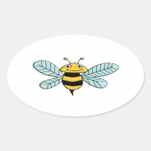 Bee Oval Sticker