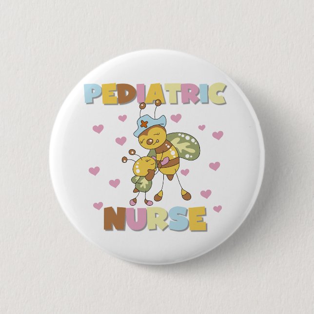 Bee Paediatrics Nurse 6 Cm Round Badge (Front)