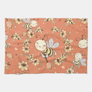 Bee Painting Tea Towel