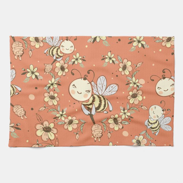 Bee Painting Tea Towel (Horizontal)