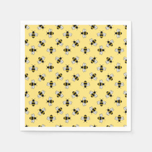 Bee Paper Napkins, Bumble Bee Baby Shower Party Napkin