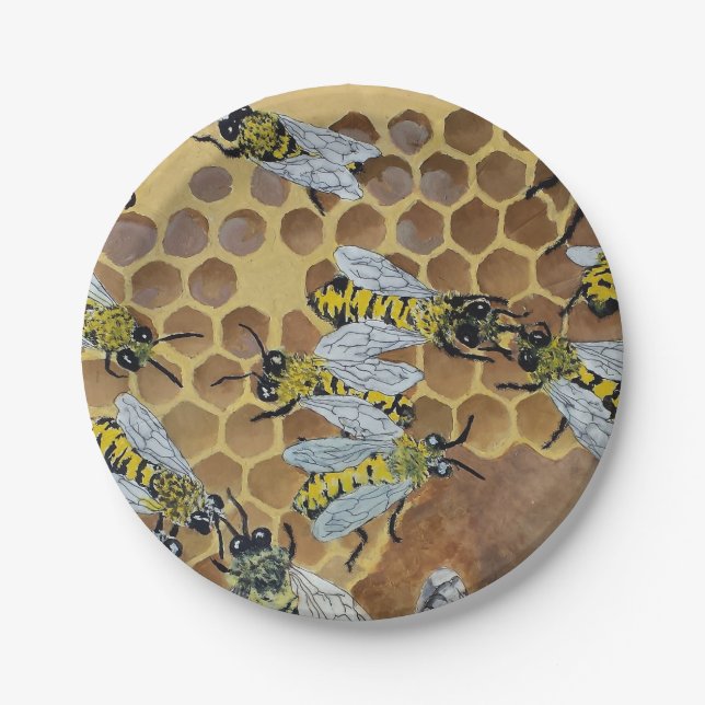 bee paper plates (Front)