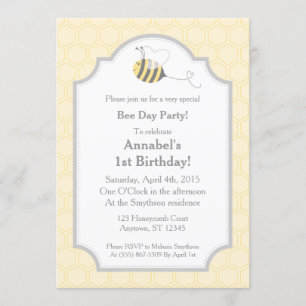 Bee Party Bumble Honeycomb Invitations