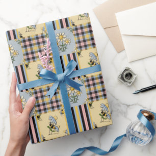Bee Pattern glossy wrapping paper