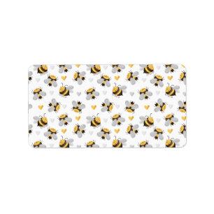 Bee Pattern Print Label