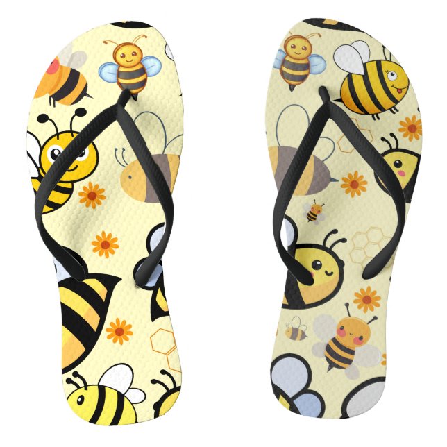 Bee Pattern: Stunning design inspired by the world Flip Flops (Footbed)