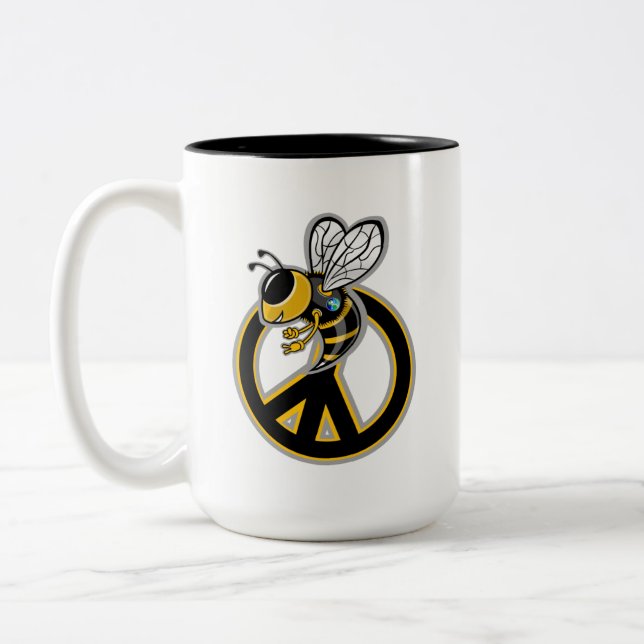 BEE PEACE  Two-Tone COFFEE MUG (Left)