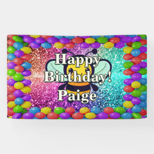 Bee Personalised character birthday banner