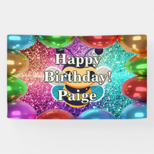 Bee Personalised character birthday banner