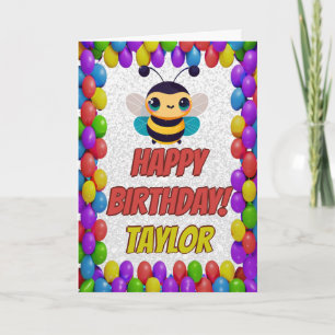 Bee Personalised Fun Greeting Birthday Card