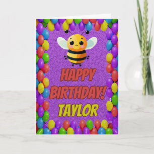 Bee Personalised Fun Greeting Birthday Card