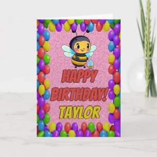 Bee Personalised Fun Greeting Birthday Card
