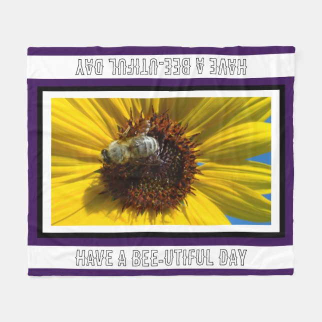 Bee photo fleece blanket (Front (Horizontal))