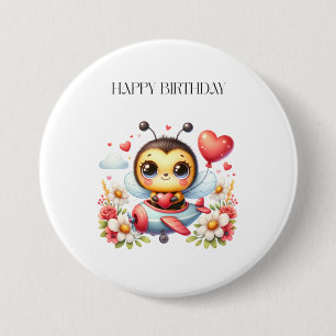 Bee Pilot Birthday 7.5 Cm Round Badge