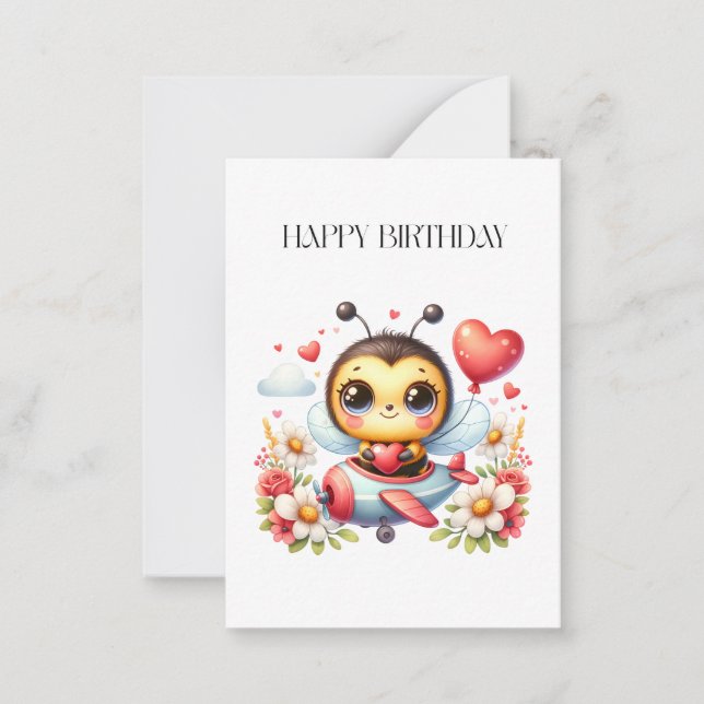 Bee Pilot Birthday Card (Front)