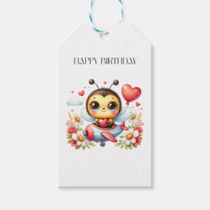 Bee Pilot Birthday Gift Tags