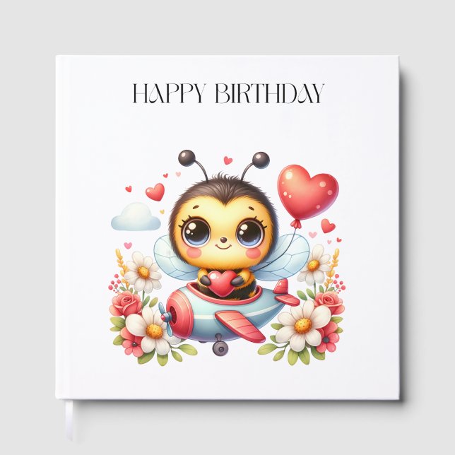 Bee Pilot Birthday Guest Book (Front)