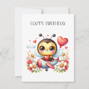 Bee Pilot Birthday Thank You Card