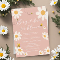 Bee Pink Daisy Cute Bay Bee Baby Shower