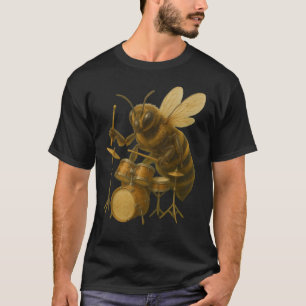 Bee playing drum drummer drumming  T-Shirt
