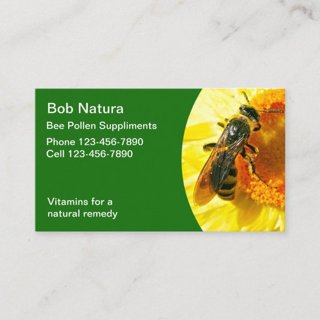 Bee Pollen Business Cards (Front)