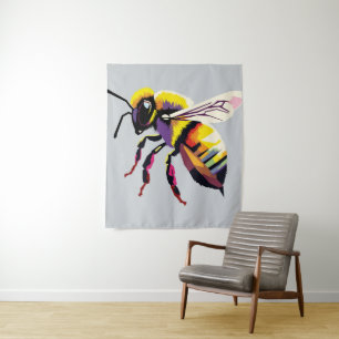 Bee pop art  tapestry