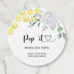 Bee Pop it When she pops Favour Tags