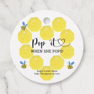Bee Pop it When she pops Favour Tags