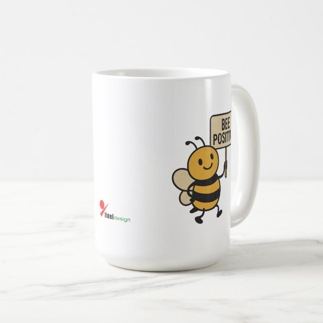 Bee Positive Coffee Mug (Front Right)