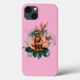 Bee Positive Floral Vibes Drawstring Bag iPhone 13 Case