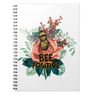 Bee Positive Floral Vibes Notebook