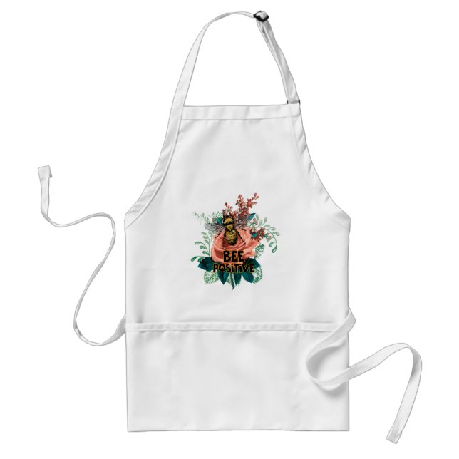 Bee Positive Floral Vibes Standard Apron (Front)