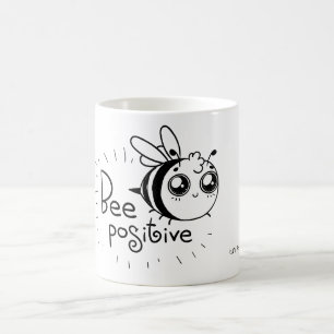 Bee Positive Funny Cartoon Coffee Mug