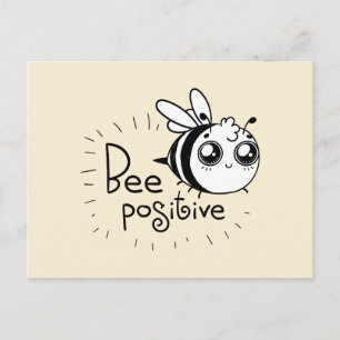 Bee Positive Funny Cartoon Postcard