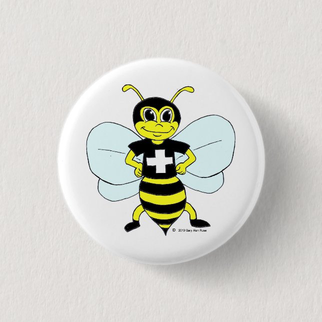 Bee Positive Small Button (Front)