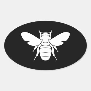 Bee Print Oval Sticker