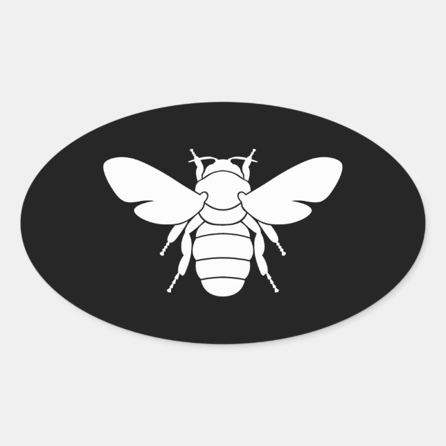 Bee Print Oval Sticker (Front)