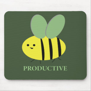 Bee Productive, Green Mouse Mat