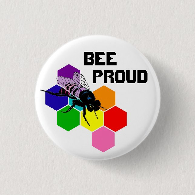 Bee Proud - bisexual flag 3 Cm Round Badge (Front)