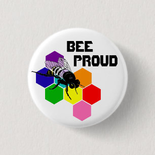 Bee Proud - nonbinary flag 3 Cm Round Badge