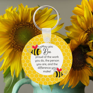 Bee Proud Teacher Appreciation gift Key Ring