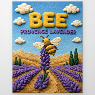 Bee Provence Lavender Modern KlayKoo Postcard