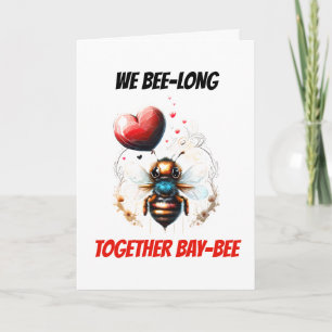 Bee puns   We bee-long together bay-bee pun Holiday Card