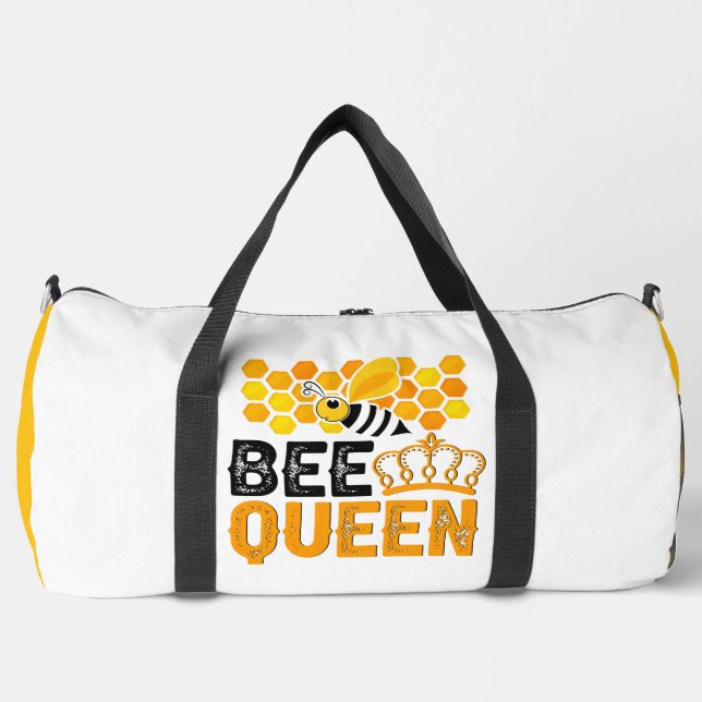 Bee Queen Honeycomb Crown Duffle Bag (Front)