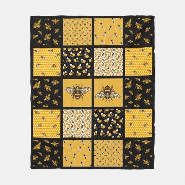 Bee Quilt Two Fleece Blanket (Front)