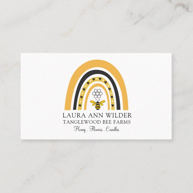 Bee Rainbow Honey Products  Business Card (Front)