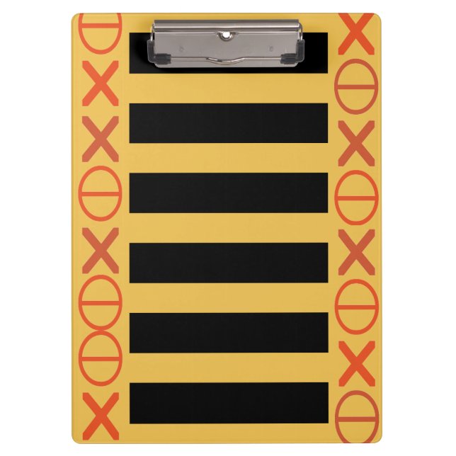 Bee Red Code Strings Black Stripes on any Colour Clipboard (Front)