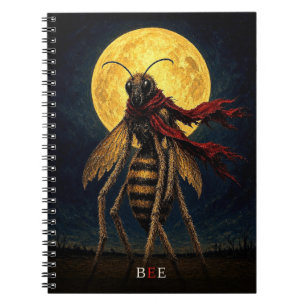 Bee Red Scarf gothic Surreal Notebook