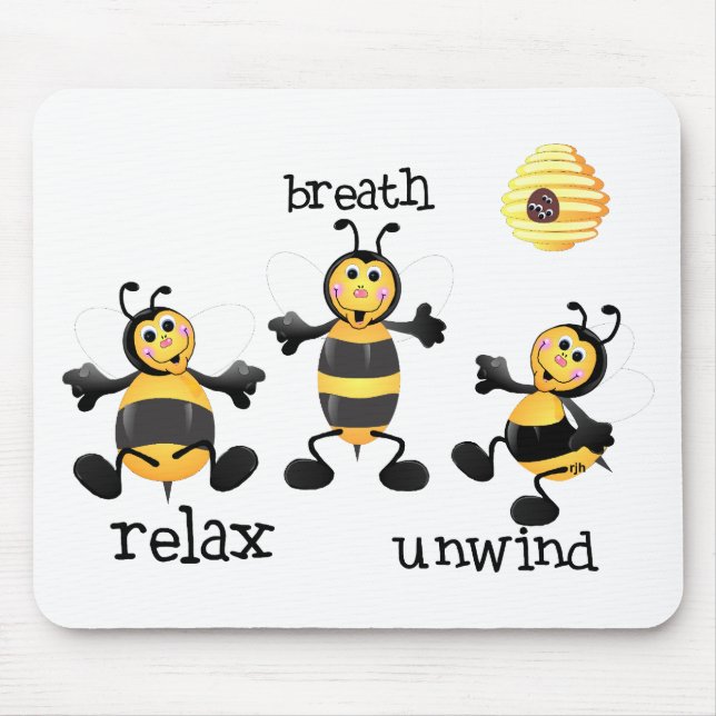 Bee Relax - Breath - Unwind Mouse Mat (Front)