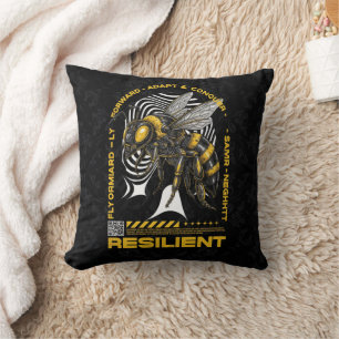 Bee Resilient – Motivational Bee Positivity Design Cushion